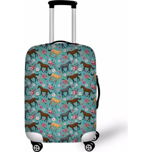 Horse Flowers Suitcase Case Travel Trolley Suitcase Protective Cover for 18-30 inch Travel Accessories Luggage Cover
