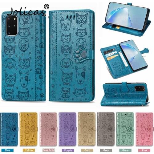 Phone Cases For Samsung S20 Dog Footprints Samsung Galaxy ajax Plus A91 S8 S10 S9 S20 Ultra Lite S10E Flip Wallet Case Book