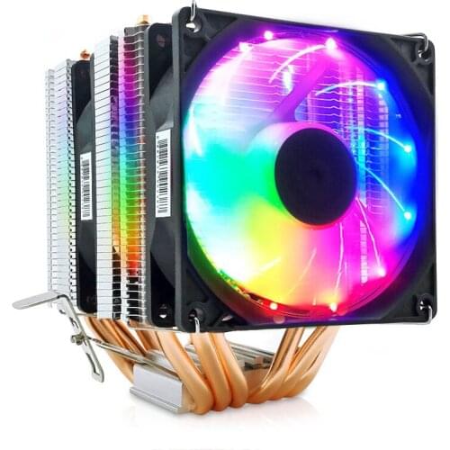 Coolmoon Six Copper Tube CPU Radiator Fan Desktop Computer Mainframe Heat Pipe Radiator Fan Silent CPU Fan