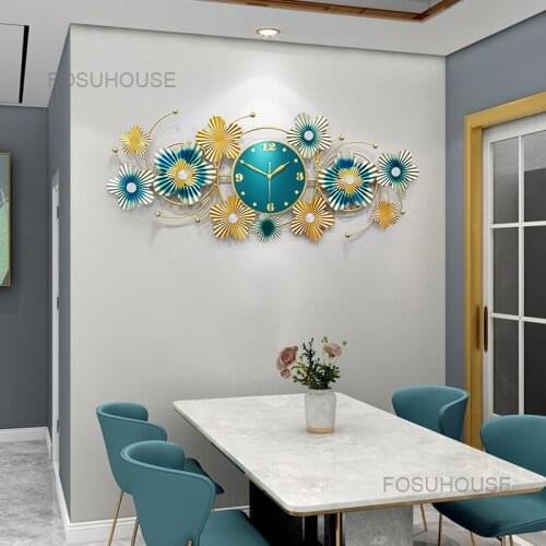 Nordic decorative clock living room dining hall porch clock modern luxury creative wall decoration wall hanging clock Chinese