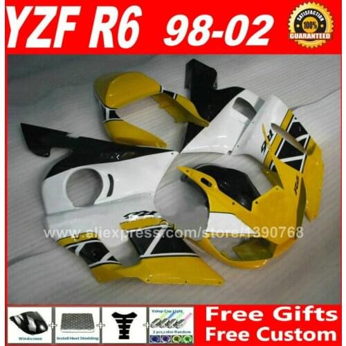 Cheap Fairings kit for 1998 - 2002 YAMAHA YZF R6 high quality plastic parts 1999 2000 2001 98 - 02 fairing kits C9Z1
