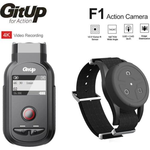 Gitup F1 160 Degree 4K WIFI Action Camera Dual-band WiFi Frequency 5.8G & 2.4G RF Wrist Remote Control Watch Video Recorder