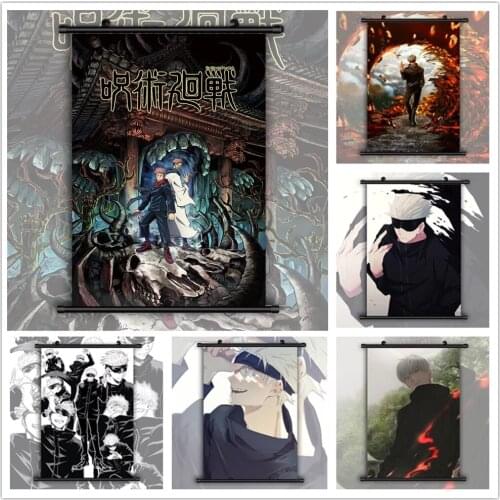 Canvas Home Jujutsu Kaisen Satoru Gojou Decor Poster Print Pictures Wall Art Plastic Scroll Hanging Painting Bedside Background