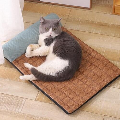 Summer Pet Dog Cat Bed Cool Soft Pet Cushion Cat Calming Kennel Washable Pet Sofa Sleeping Mat Pet Cooling Mat Cooling Blanket