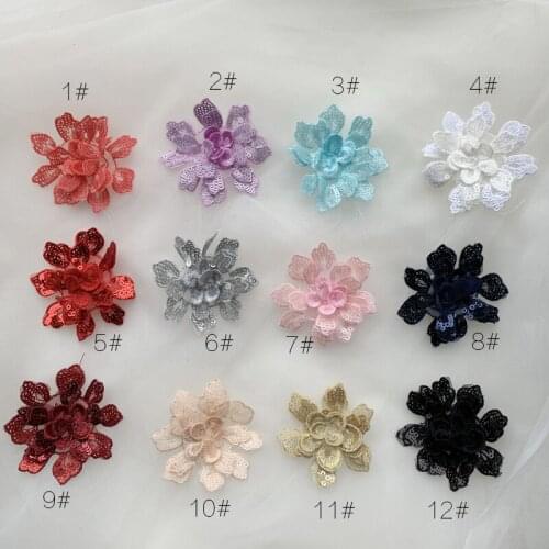 Lace Flowers Cloth Stickers Sewing-On Patches For Clothing Fashion Girl Sticker On Clothes DIY