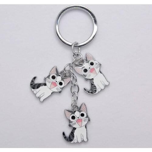 Chis sweet home keychain cute key ring for women kitty cat key chain key holder portachiavi chaveiro llaveros bag charm