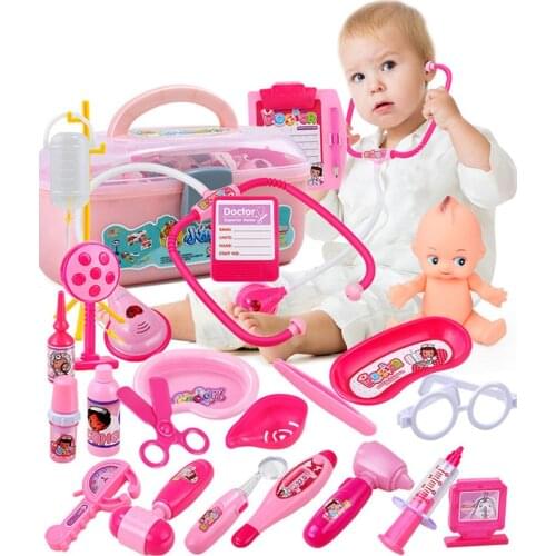 22pcs Children Doctor Toys Set Stethoscope Boy Girl Play House Simulation Injection Medical Tools Medical Box Educational Toys