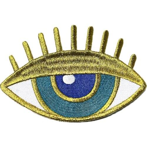 The Eye of Horus Embroidery Patch Egyptian Sun God Sewing Iron on Patches for Clothing Golden Thread Applique DIY Woman Man Kid