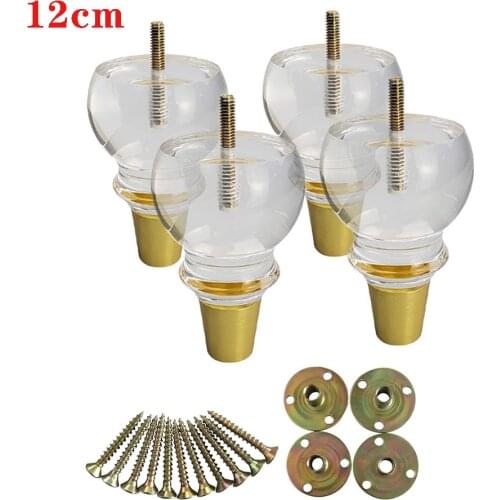 4.7‘’Acrylic Furniture Legs Gourd Shape Crystal Heavy Duty Furniture Feet for Replacement for Bed Cabinet Couch Dresser Sofa leg