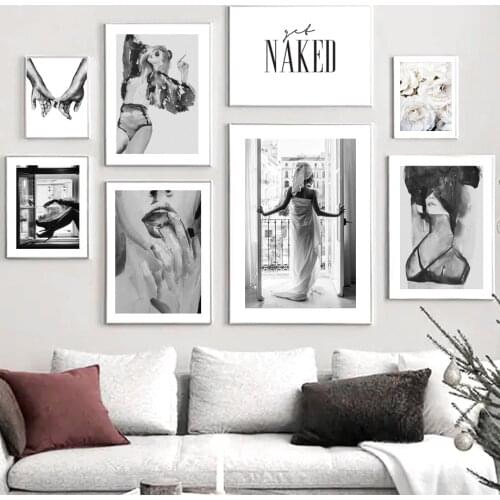 Paris Window Sexy Woman Naked Back Flower Wall Art Canvas Painting Nordic Posters And Prints Wall Pictures For Living Room Decor