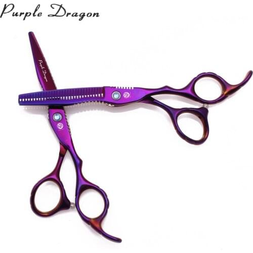 Purple Dragon 6" JP Steel Hairdresser Set Haircut Thinning Shears Hair Cutting Scissors Professional Barber Scissors 1011# Gold