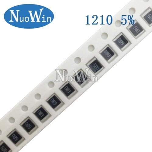 100pcs 1210 5% 1/2W SMD Chip Resistor resistors 0R - 10M 0 10 100 220 470 ohm 0R 10R 100R 220R 470R 1K 2.2K 4.7K 10K 100K 1M 10M