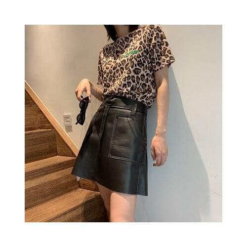 Top brand New Fashion 2020 Genuine Sheep Leather Skirt G41 high quality