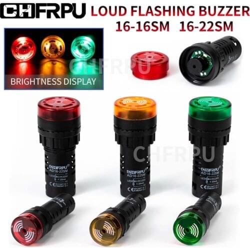 Alarm indicator light buzzer AD16-22SM (AD16-16SM)with Flash Signal Light LED Buzzer siren With Screw Terminal Flash led