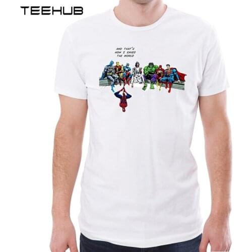TEEHUB 2019 New Arrivals Mens Fashion Cartoon Charators Meeting Printed T-Shirt Male Cool Tops Casual O-neck Soft Tee