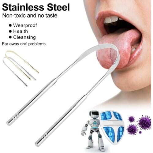 304 Stainless Steel Fresh Tongue Cleaner Scraper Oral Dental Care Hygiene Care Tools
