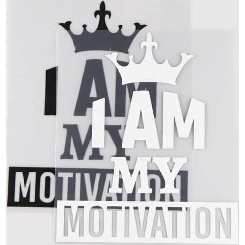12.7X15CM I AM MY MOTIVATION Car Sticker Personality Cartoon Word Vinyl Decal