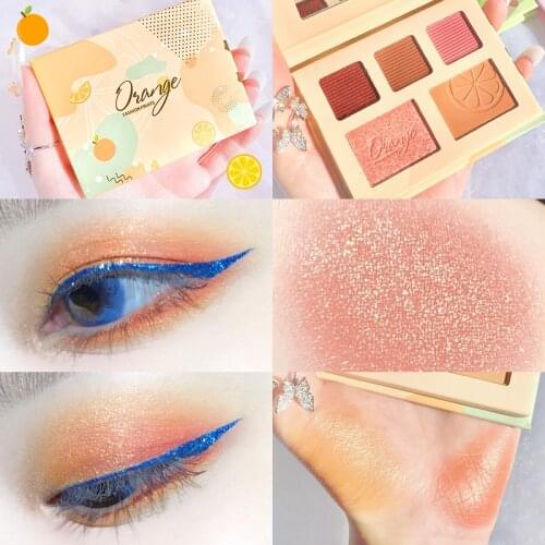 Xixi fashion fruit eyeshadow palette nude makeup shimmer highlighter blush long lasting waterproof glitter eyeshadow AC221