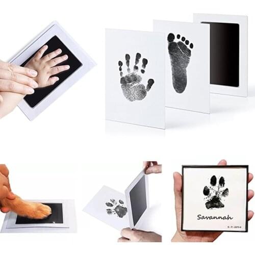 Baby Care Non-Toxic Baby Handprint Footprint Imprint Kit Baby Souvenirs Casting Newborn Footprint Ink Pad Infant Clay Toy Gifts