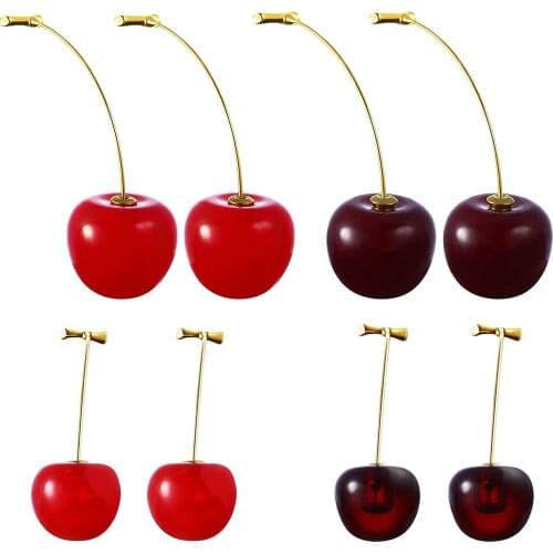 TTPAIAI 30 Fashion Cute Fruit Cherry Earrings Long Dangle Drop Earrings For Women Elegant Jewelry Wedding Accessories Gift