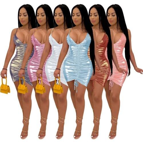 Women Summer Spaghetti Straps Bandage Dresses Ladies Evening Party Clubwear V-neck Bodycon Dress Vestidos de fiesta