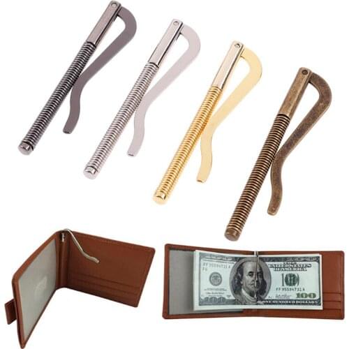 1Pc Black/Silver/Bronze/Gold Metal bifold money clip bar wallet replace parts spring clamp cash holder