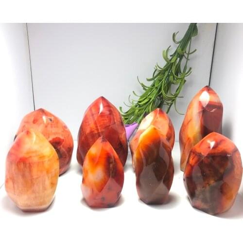 1pcs Natural Colorful Red Agate Polished Quartz Crystal Healing stones