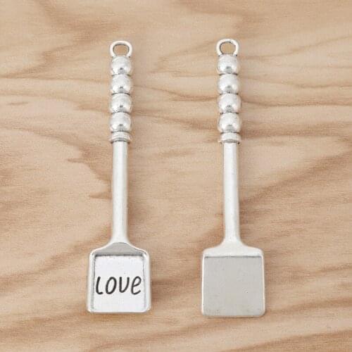 10 Pieces Large Spade Shovel Garden Tool Charms Pendants for Jewellery Making Findings 67x15mm