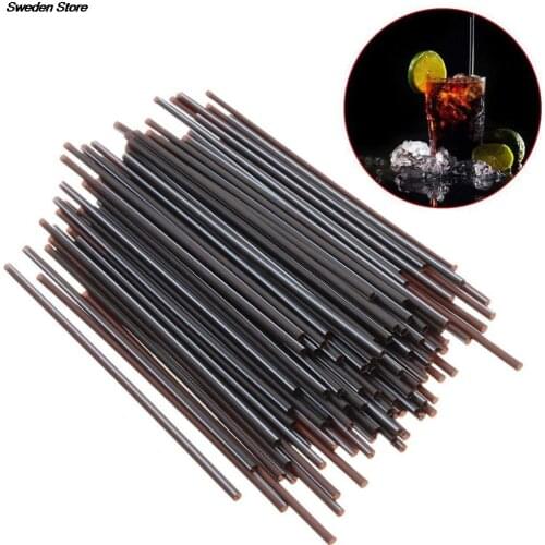100 Pcs/lot Cocktail Straws Black Design Plastic Straws Drinking Straws Dia 5mm For Birthday Wedding Decorative Party Event