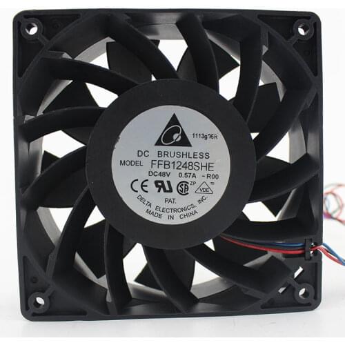 Delta Electronics FFB1248SHE R00 DC 48V 0.57A 120x120x38mm 3-Wire Server Cooler Fan