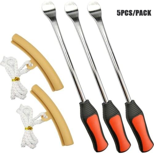 3 Tire Lever Tool Spoon + 2 Wheel Rim Protectors Tool Kit for Motorcycle Bike Tire Changing Removing