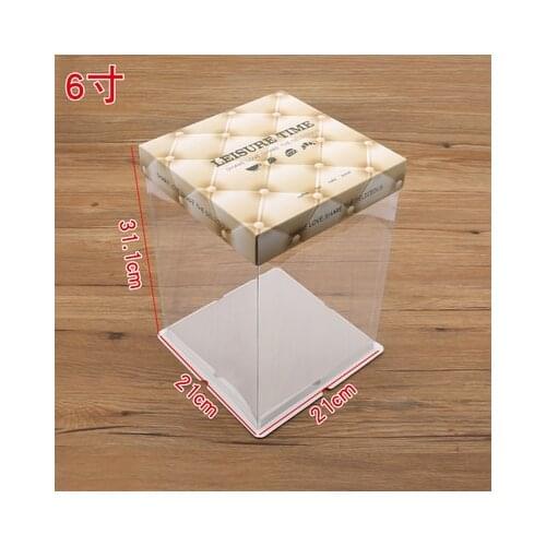 5pcs 4 -6-8-10 inch birthday Cheese cake box gift /snack / Portable boxes with nets