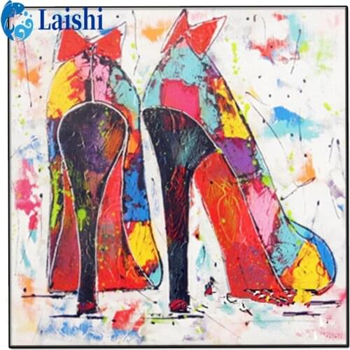 Diy 5d Diamond Painting Abstract graffiti high heels Cross Stitch full Square Round Diamond Embroidery Handwork Rhinestone Art