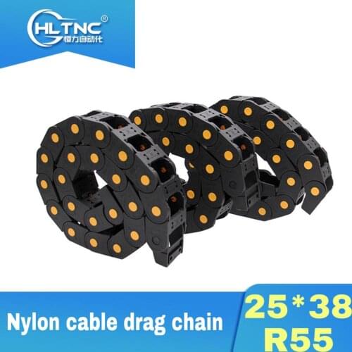 CNC part free and fast shipping 3 axis CNC 3 PCS 25*38 R55 1 meter Nylon cable drag chain for CNC router