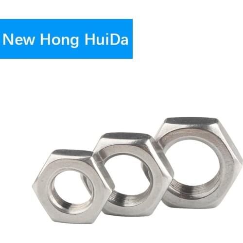 304 Stainless Steel Hex Jam Nut Metric Thread Hexagon Thin Nut M6 M8 M10 M12 M14 M16 M18 M20 M22 M24