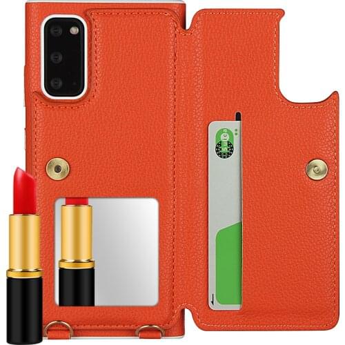 For Samsung Galaxy S20/ S20+ plus/ S20 Ultra Leather Cases Back Cover Flip Phone Case Wallet Coque Hoesje Etui Lanyard Accessory