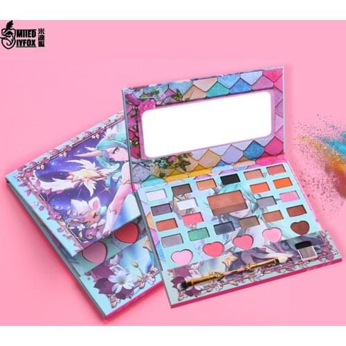 Global Online Game Lazy Double Layer Gradient Eye Shadow Eyeshadow Pallete Magic Girl LULU/LUX/JINX/JANNA Fans Matte Nude Basic