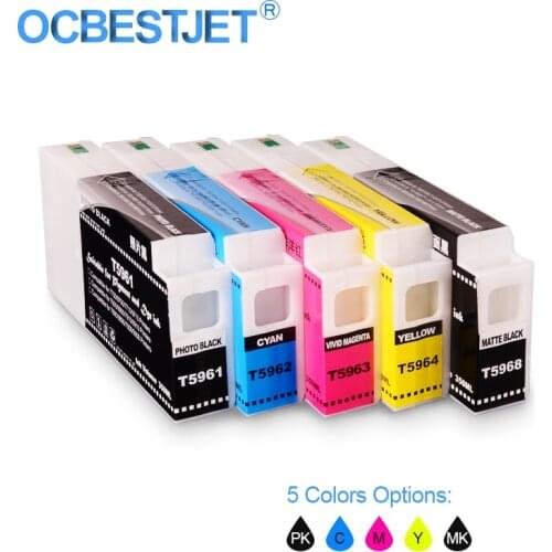 T5961-T5964 T5968 Compatible Ink Cartridge Filled With Pigment Ink For Epson Stylus Pro 7700 9700 350ML/PC (5 Colors Options)