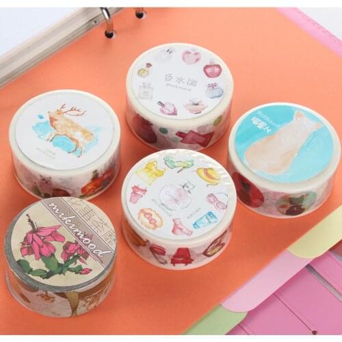 2016 Cute office decorative adhesive paper tape,cartoon student diy project masking tape/washi tape stationery,5rolls*2cm*10m