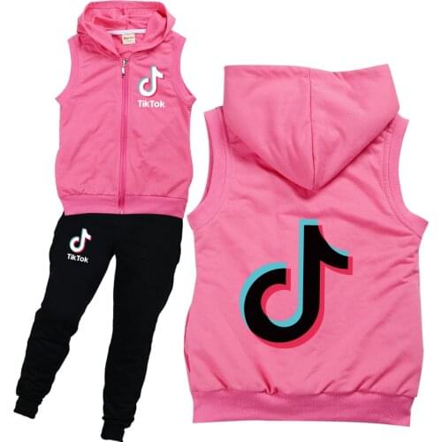 TIK TOK Spring Autumn Kids Cartoon 2pcs Sets Clothes Boys Girls Fashion jacket+Pants Suit Children Clothing