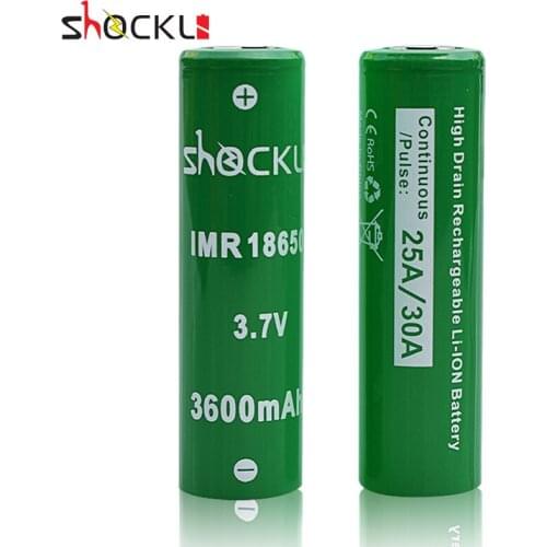 Shockli 18650 battery 3.7V 3600mAh rechargeable battery Li-ion bateria 30A discharge IMR batterie for flashlights, power tools