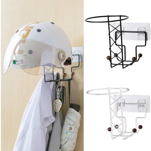 Metal Wall Mounted Motorcycle Helmet Holder Hook Hat Rack Hanger Display Multifunctional Hat Storage Rack Hook Fast Delivery