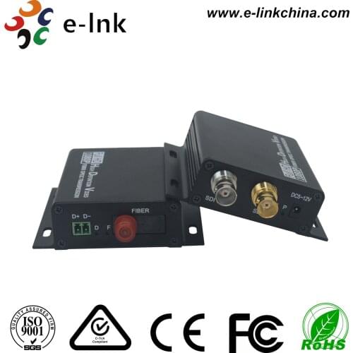 Mini HD-SDI SDI Fiber Extender with RS422 Reverse Data Single Mode 20km