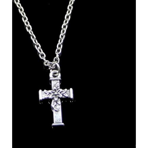 Fashion 20*11mm Cross Flower Pendant Necklace Link Chain For Female Choker Necklace Creative Jewelry party Gift