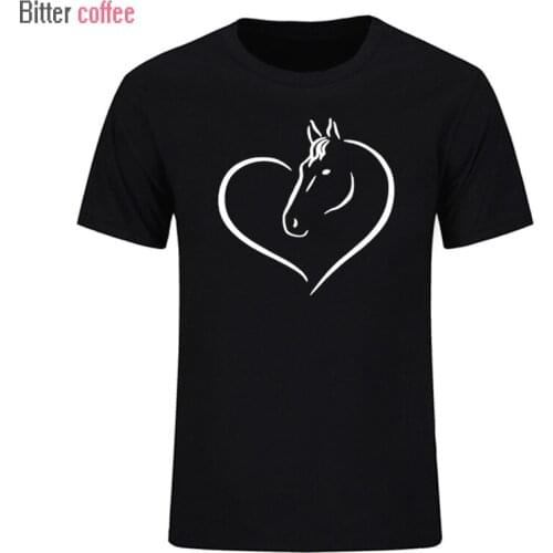 Hot Sale Summer New Funny Love Heart Horse T Shirt MEN Short Sleeve O-Neck Cotton Men T-shirt Tees Tops Sweatshirts XS-3XL