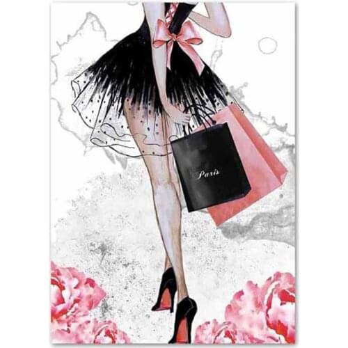 Wall Decor Art Full Square Drill Perfume Dress 5D DIY Diamond Bag Fashion Painting Pictures Embroidery Mosaic Cross Stitch Craft
