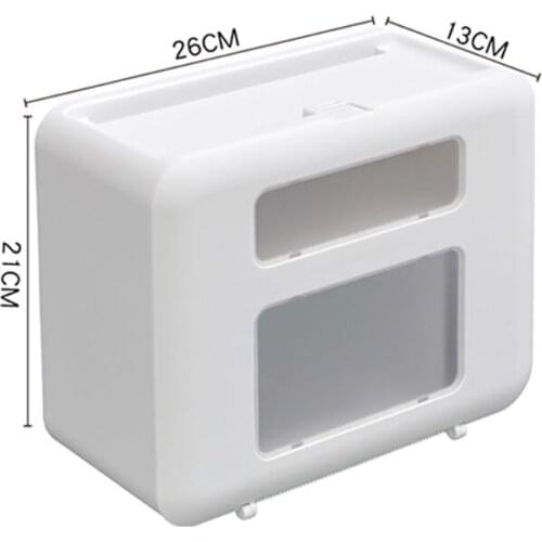Punch-free Wall Mounted Toilet Paper Holder Waterproof Bathroom Roll Paper Holders Rack Sanitary Napkin Storage Box Tissue Boxes