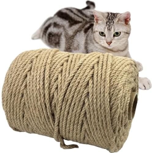Natural Hemp Rope Cat Tree House DIY Cat Scratcher Rope Climbing Frame Replacement Binding Twine Rope For Cat Sharpen Claw