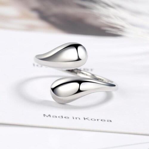 New 925 Sterling Silver Ring For Women Jewelry Open Size Simple Geometric Gold Rings Lady Different Occasion Accessories KOFSAC