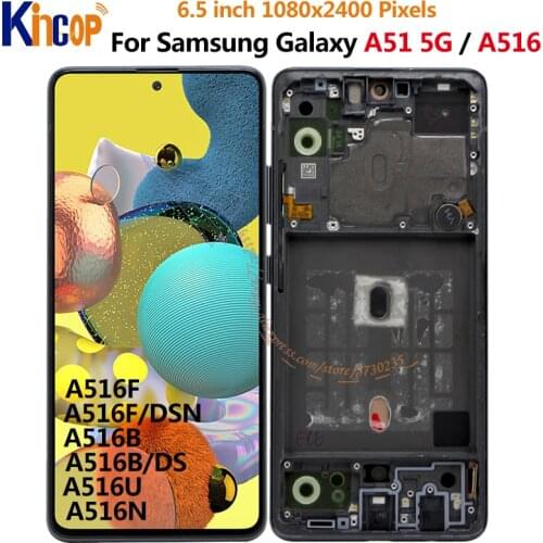 Original 6.5'' A516 LCD Touch Screen Digitizer Assembly For Samsung Galaxy A51 5G LCD Display For Samsung Galaxy A516B A516F